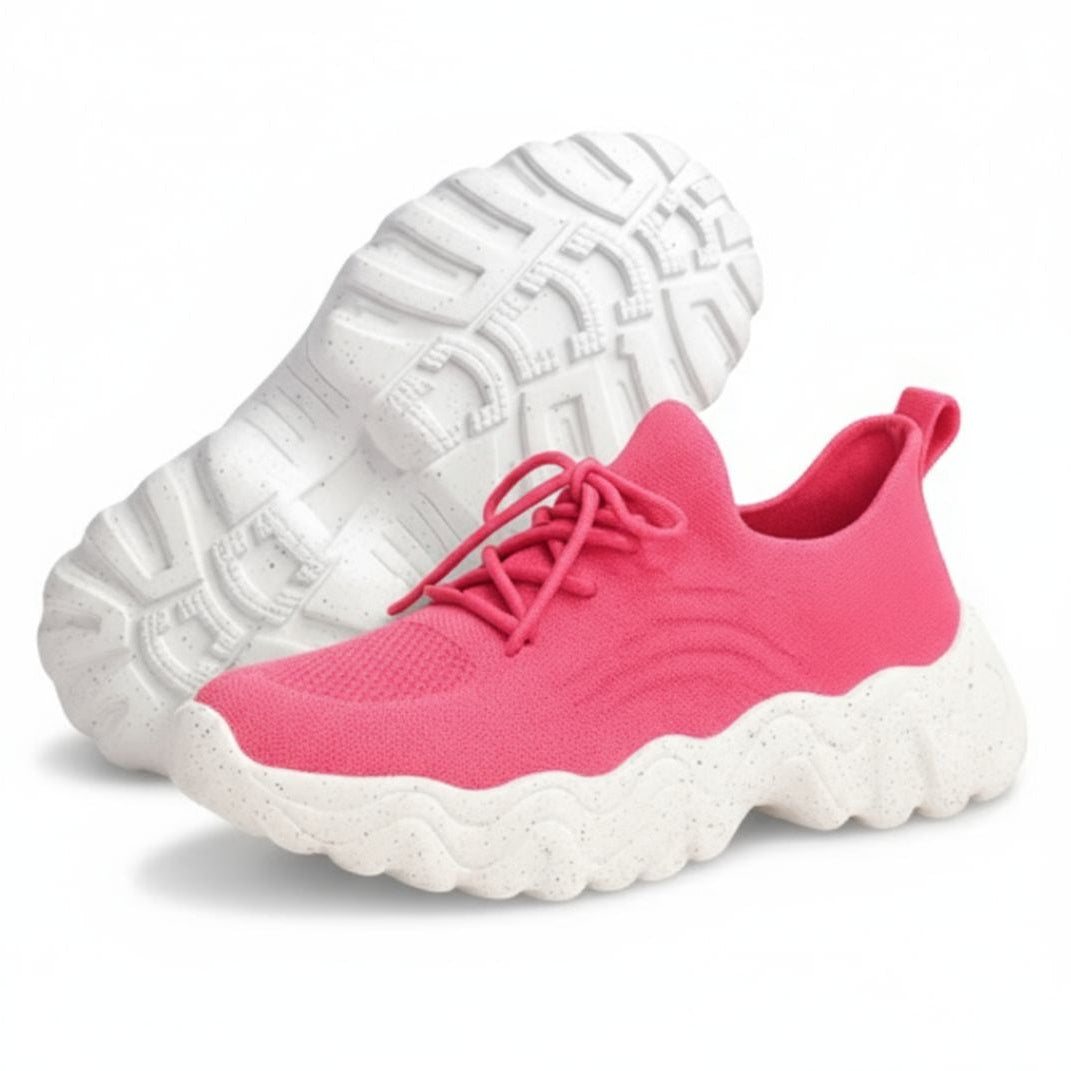 Solea - Healthy and Supportive Walking Shoes – Pink & White