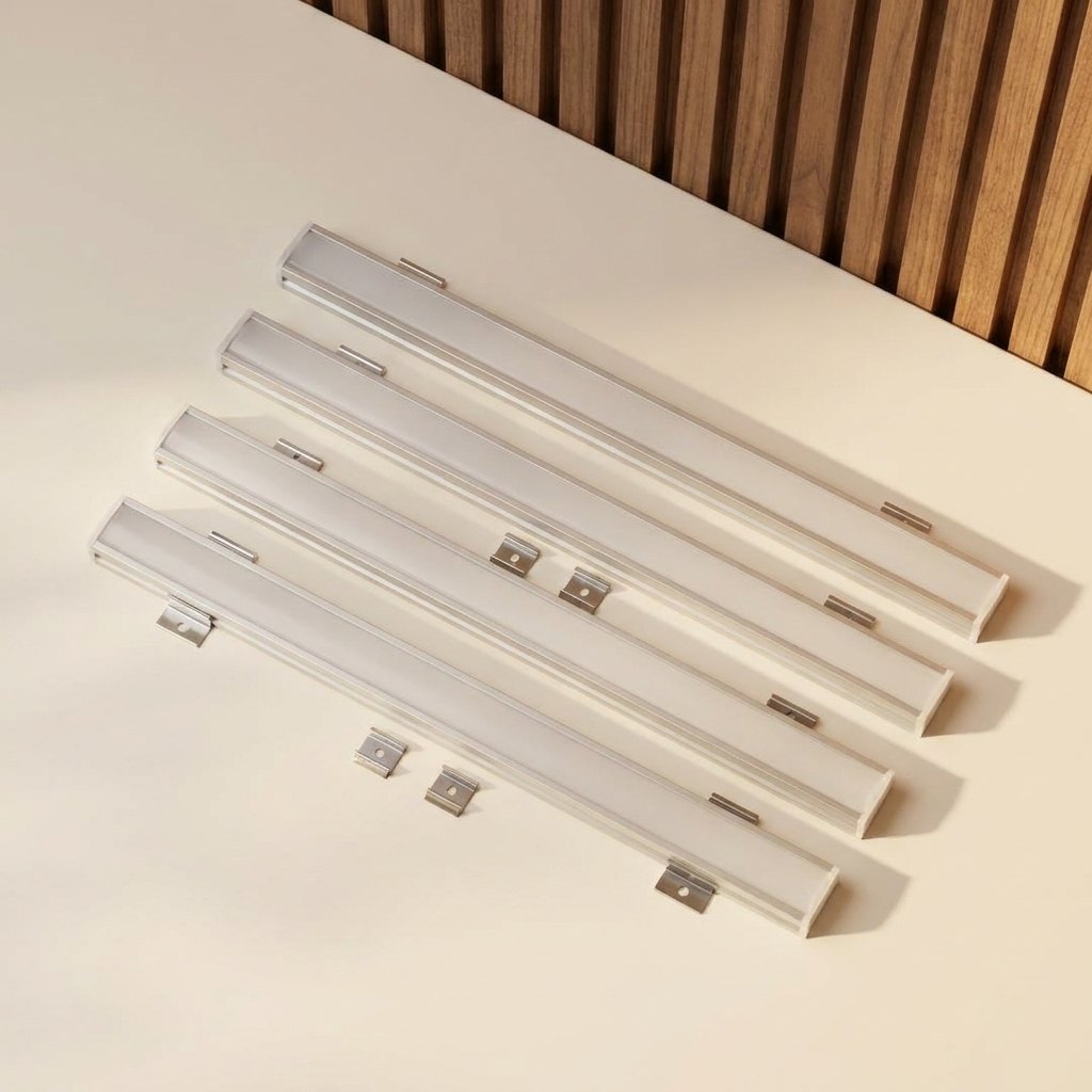 Aluminium LED Channels with Frosted Cover — 4 × 1 m