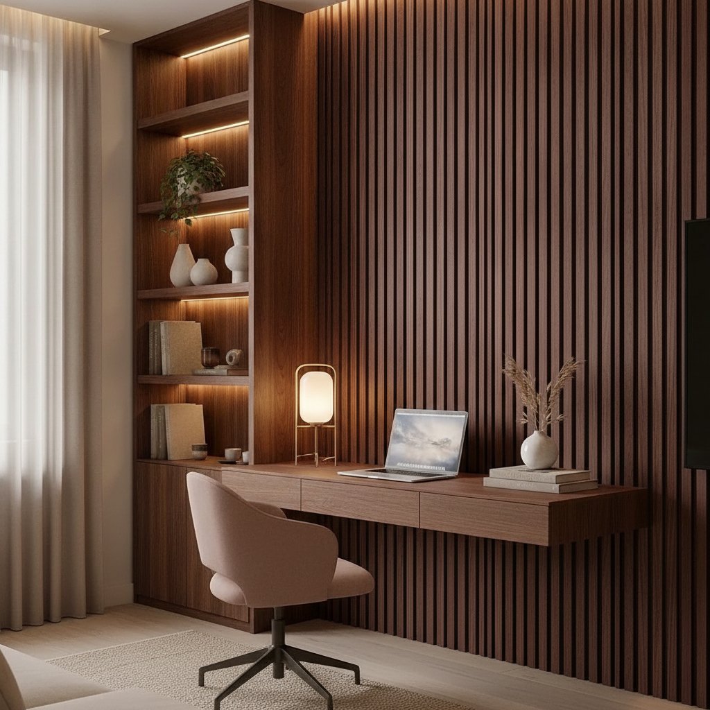 Wall-Mounted Desk with Concealed Drawer — 100 cm