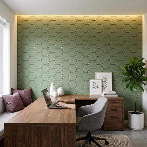 Hexagonal Acoustic Felt Panels — Set of 12