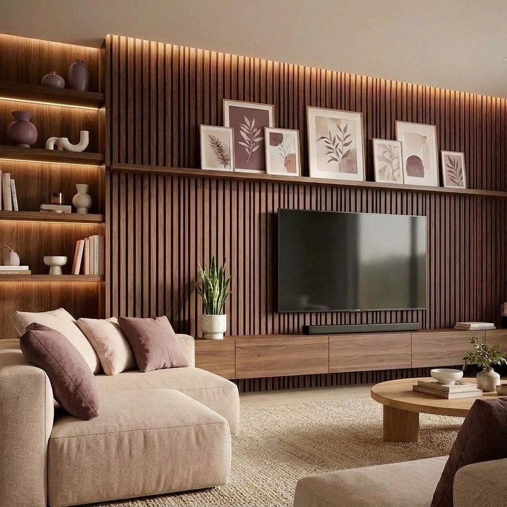 Narrow Wooden Display Ledge — 90 cm